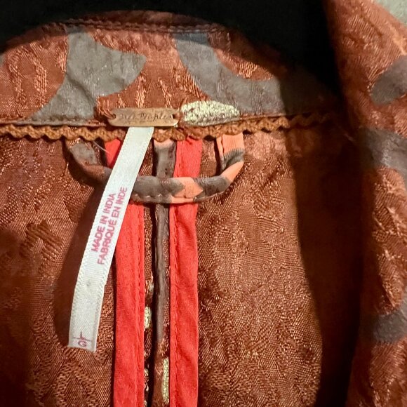 Free People "Eye of the Wild" Jacket - Terracotta Boho Print - Size Large - Picture 3 of 4
